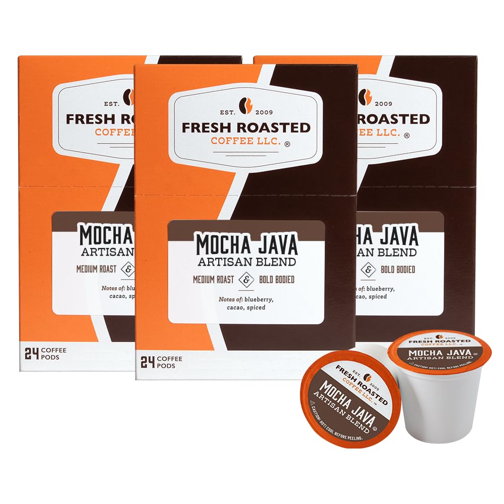 Fresh Roasted Coffee Mocha Java Medium Roast K-Cup Compatible 72 Pods