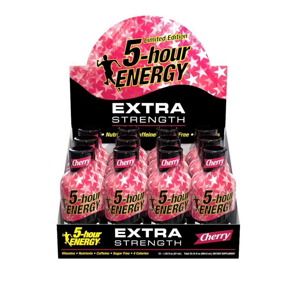 5-hour ENERGY Shot Extra Strength Cherry 1.93 Ounce 24 Count Pink
