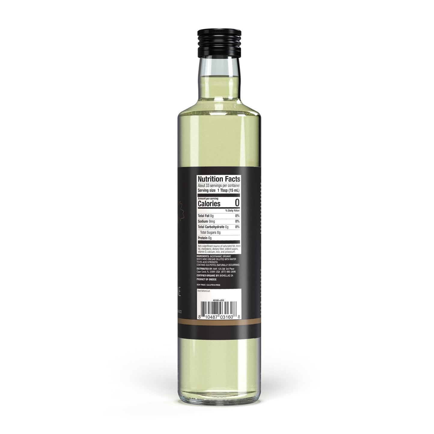 Dr. Mercola Organic White Wine Vinegar, Unpasteurized, Vegan, Gluten Free, 16.9 Fl Oz (500 mL), Crafted in Greece