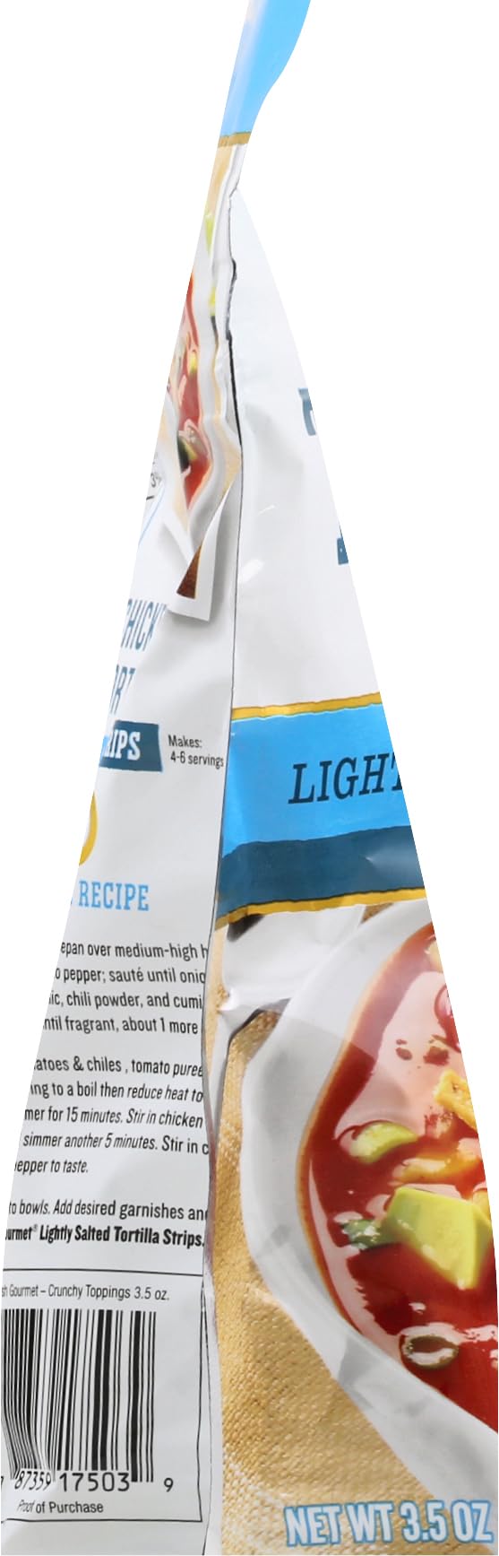 Fresh Gourmet Lightly Salted Tortilla Strips | 3.5 Ounce, Pack Of 9 | Low Carb | Crunchy Snack And Salad Topper