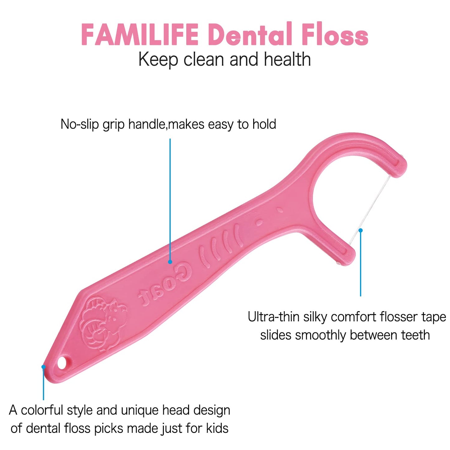 Dental Floss Picks, Familife Kids Flossers Toddler Threaders Children Unwaxed Unflavored Fluoride Free Dental Floss Child Kid Fl