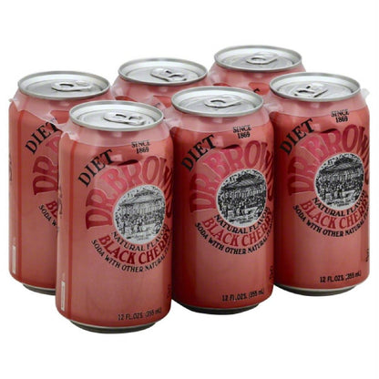Dr Browns - Soda Diet Black Cherry 6Pk (Pack of 4)