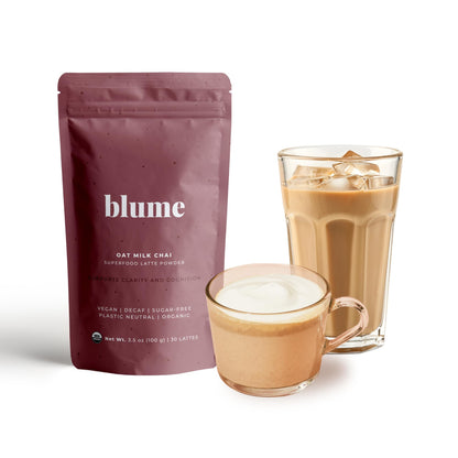 Blume Oat Milk Chai Latte - Organic Chai Source from India - Super Latte with Milk Thistle, Fennel and Ginger Root - Sugar-Free,