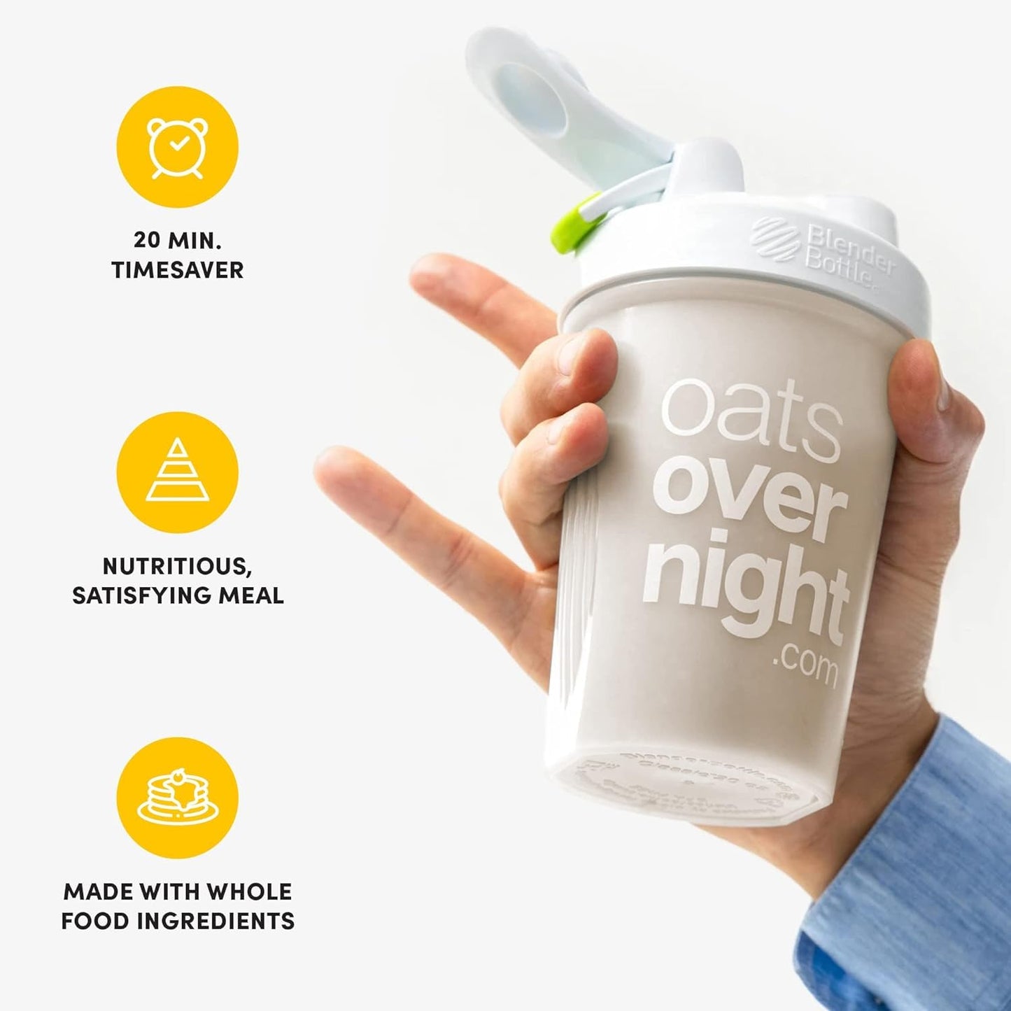 Oats Overnight - Maple Pancakes - Vegan, 20G Protein, High Fiber Breakfast Shake - Gluten Free, Non Gmo Oatmeal (2.5 Oz Per Meal) (8 Pack)