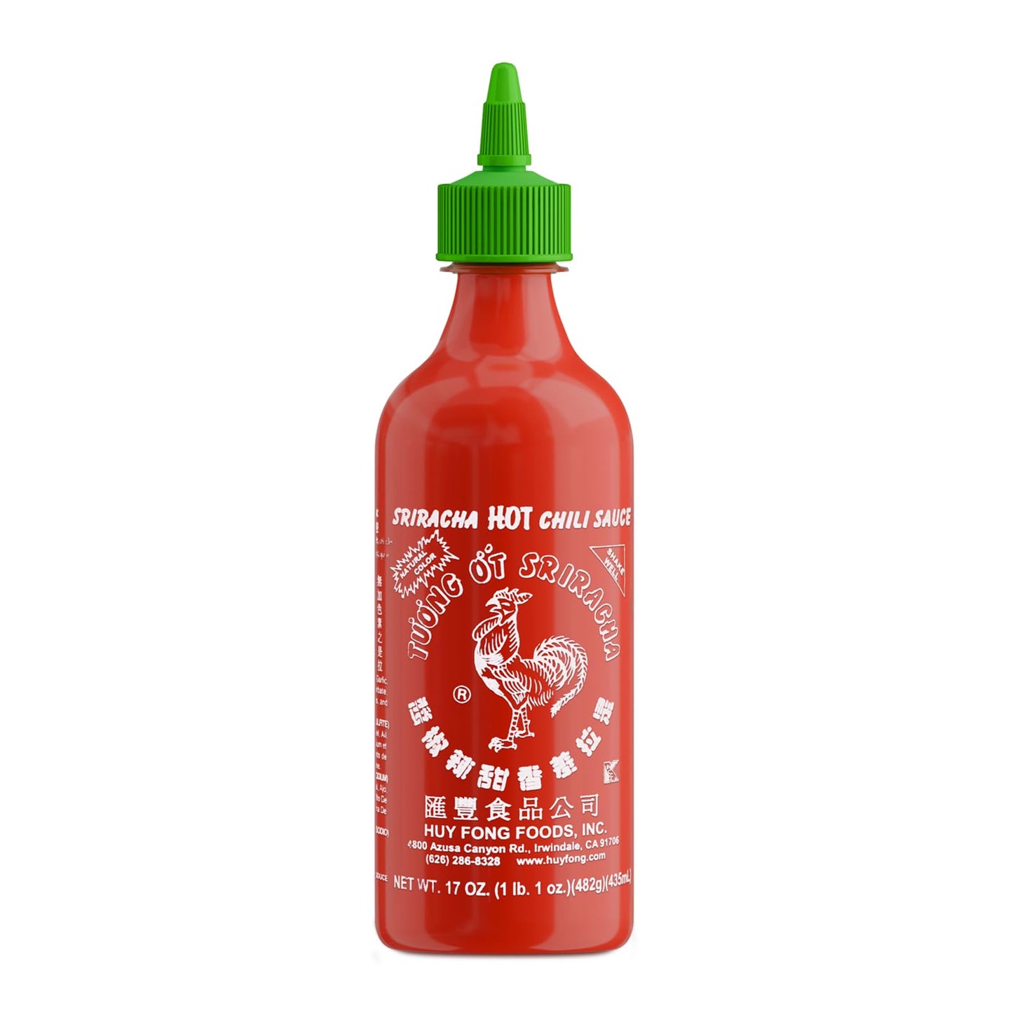 The Original Huy Fong Sriracha, 17 OZ Hot Chili Sriracha, 17 Onuce Spicy Flavor Hot Sauce W/Chili Pepper, Pack of 12