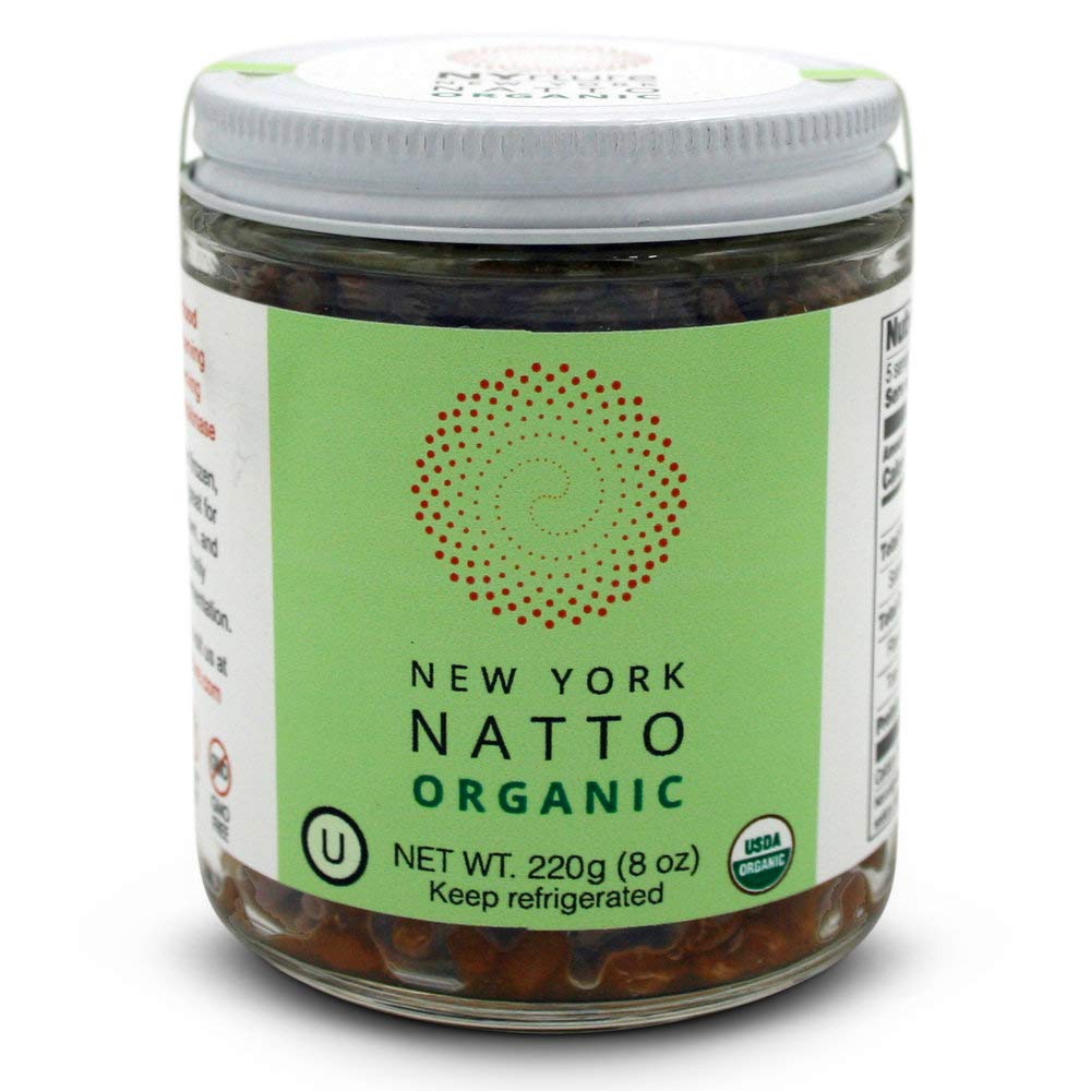 New York Natto Organic - Japanese Probiotic Superfood Made Fresh In Nyc - Certified Organic - 4 Jars, 8 Ounces (220 Grams) Per J