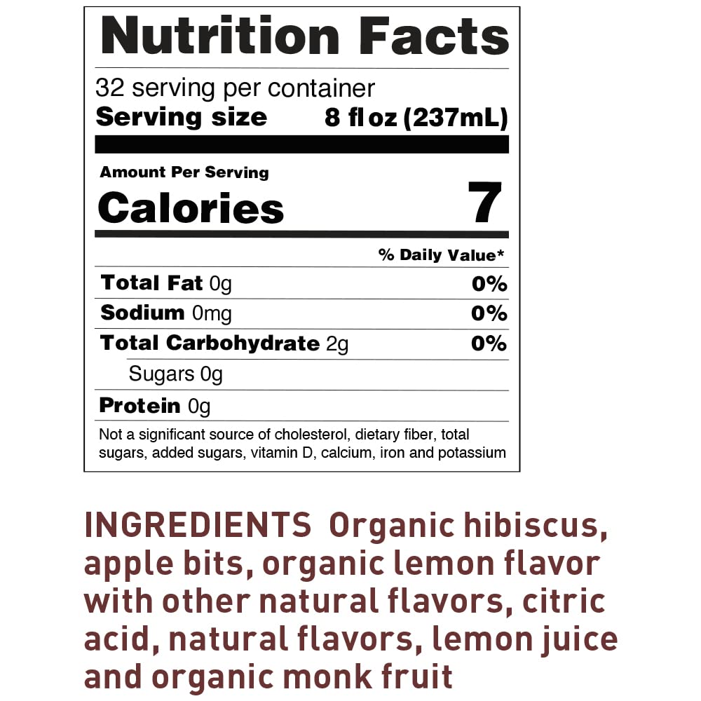 The Republic of Tea Keto-Friendly Sweet Iced Hibiscus Lemonade Herbal Tea, 8 Count, Naturally Caffeine-Free