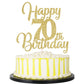 Palasasa Gold Happy 70Th Birthday Cake Topper - 70Th Anniversary Cake Topper Party Decorations (70Th)