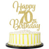 Palasasa Gold Happy 70Th Birthday Cake Topper - 70Th Anniversary Cake Topper Party Decorations (70Th)