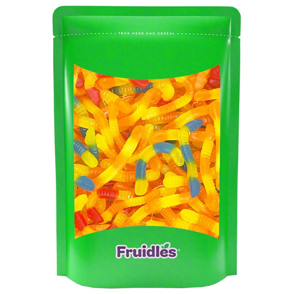 Fruidles Sugar-Free Gummy Worms Candy, Delicious Fruit Flavors Gummies (4.4 Pounds)