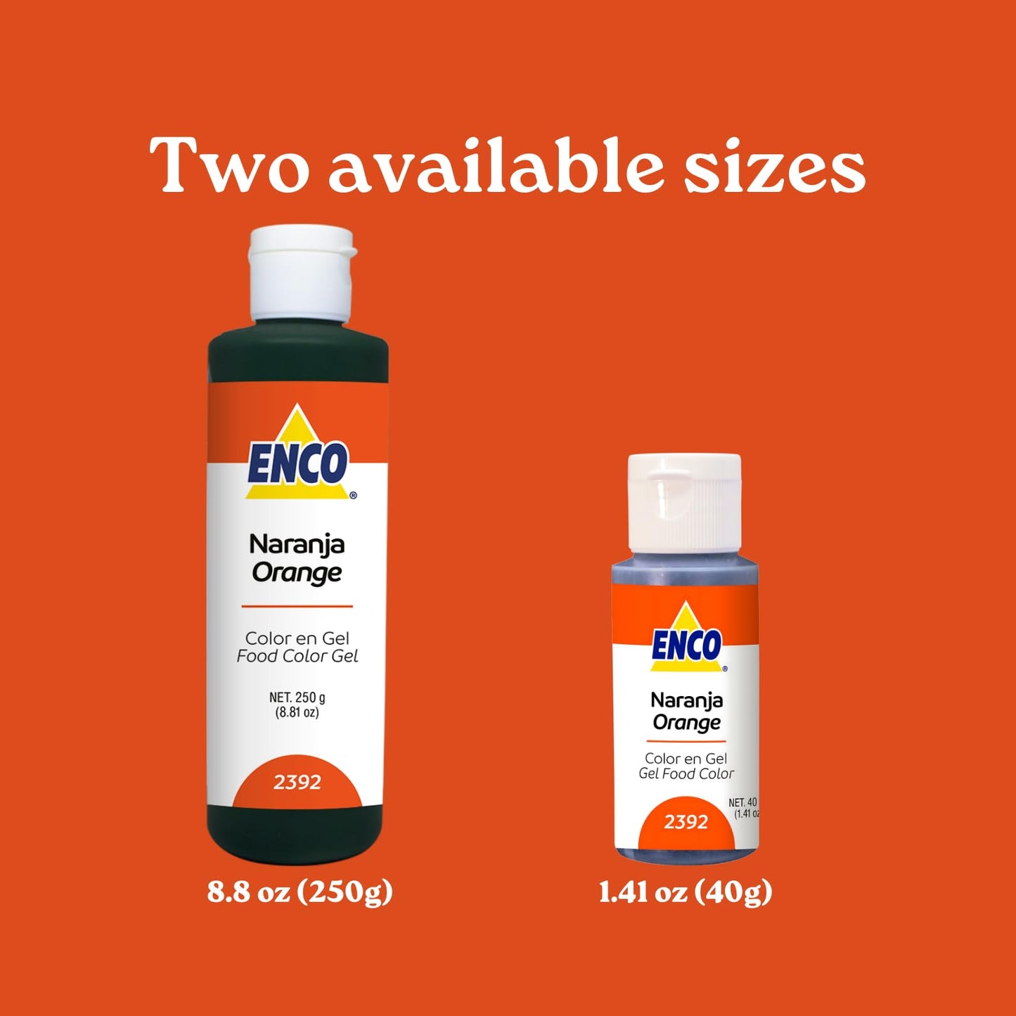 Enco Food Coloring Gel Orange 8.8 Oz (250G) Concentrated, Vegan
