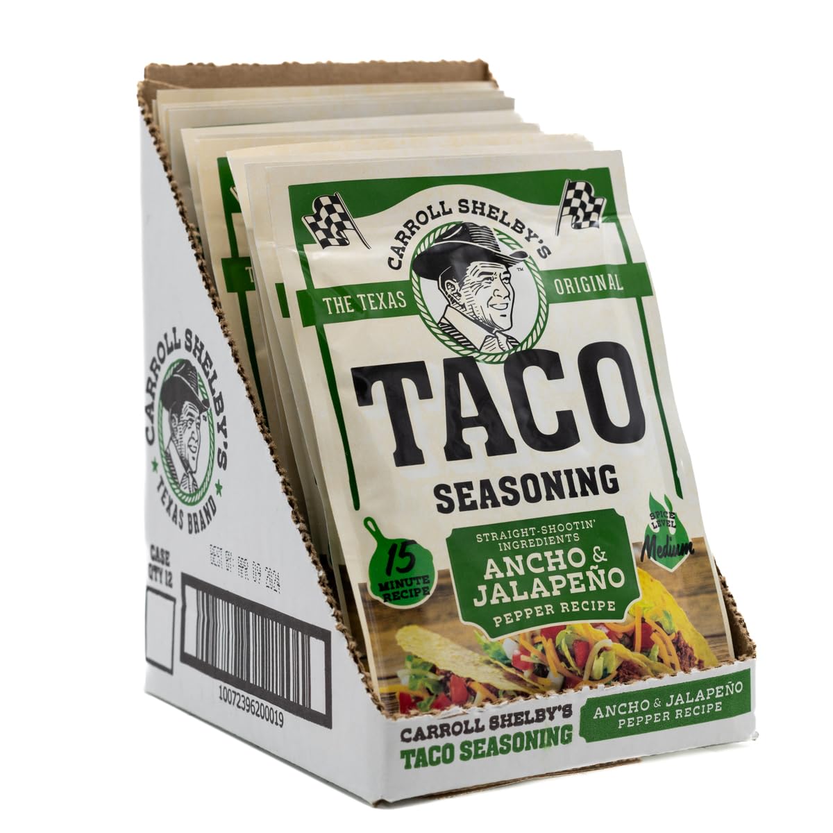 Carroll Shelby s Original Texas Brand Ancho & Jalapeo Taco Seasoning - Bold Blend of Medium Heat and Flavor for Tacos and Meats
