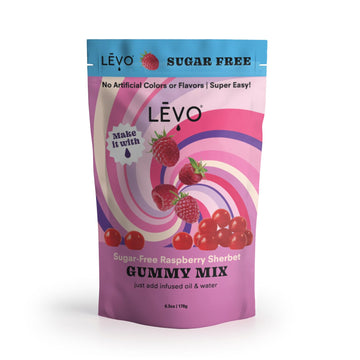LEVO Gummy Mix - Raspberry Sherbet - Sugar Free - Makes 64 Gummies - 6.3 Ounce Pack