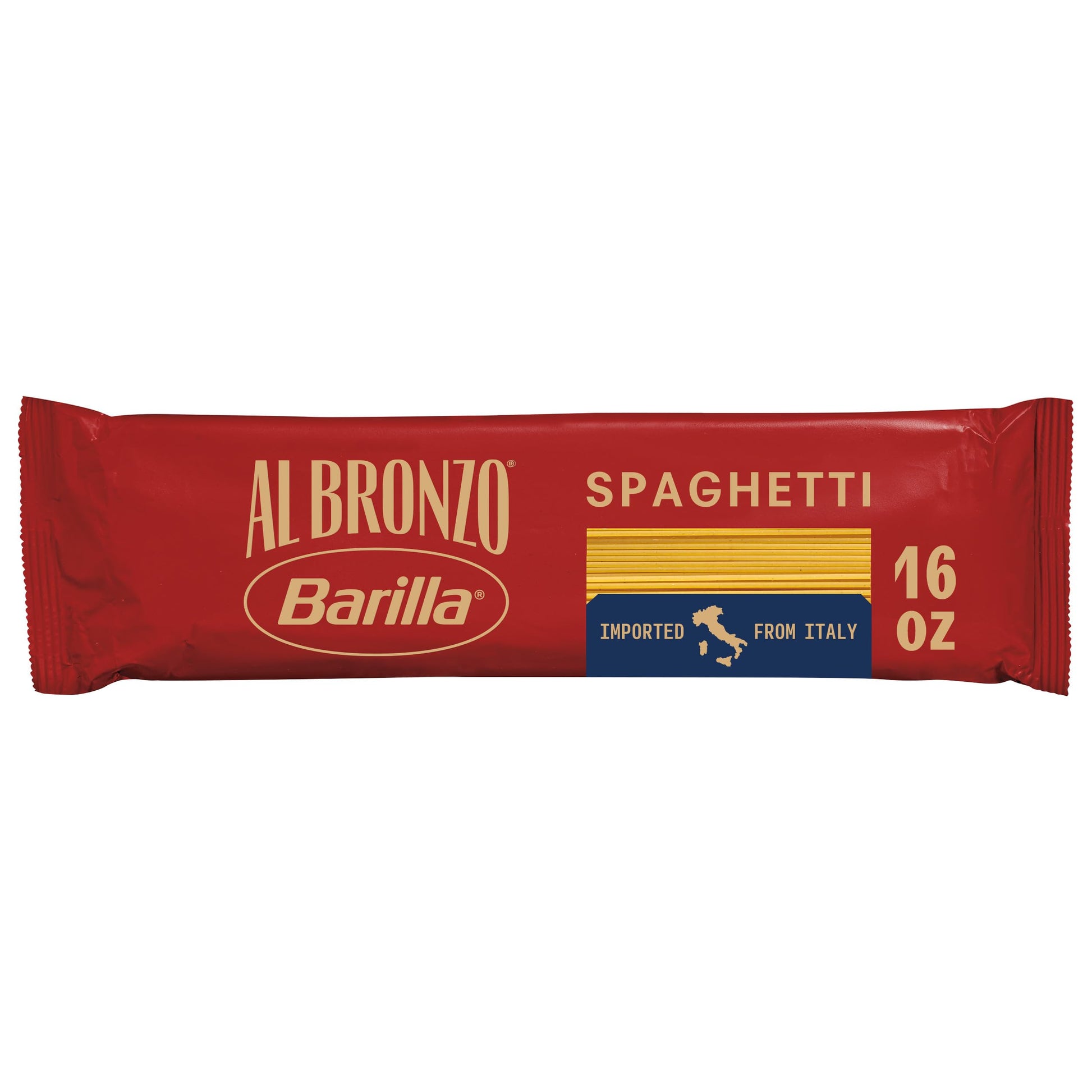 Barilla Al Bronzo Spaghetti Pasta (1 lb)  Bronze Cut Pasta Created fromwell-made Durum Wheat  Imported from Italy  Non-GMO  Kosher
