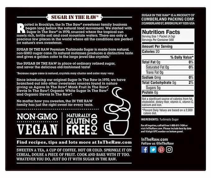 Organic Sugar In The Raw Packets Bulk 500 Ct - Organic Raw Sugar 500 Packets