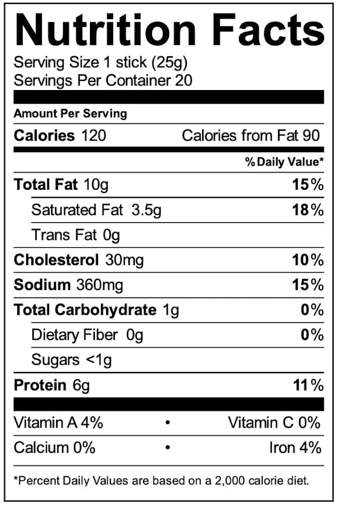 Yellowstone by Cattlemans Cut Spicy Double Smoked Sausage Sticks  0.9 Ounce (Pack of 20)