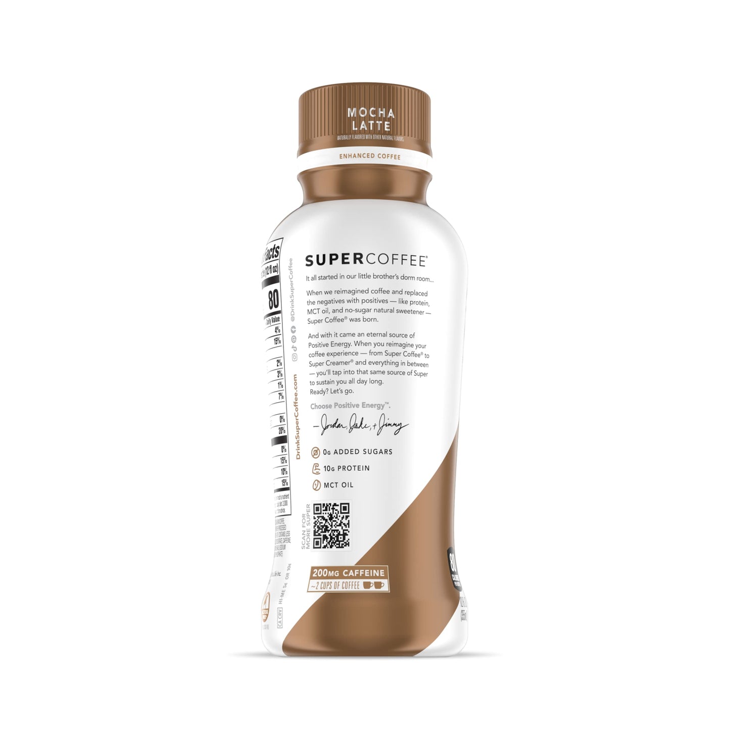 SUPER COFFEE Iced Keto Coffee, Mocha Latte, 10g Protein, 80 Calories, 12 Fl Oz, Pack of 1