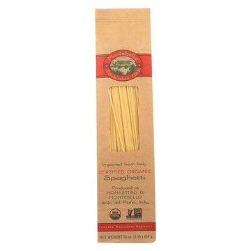 Montebello Organic Semo Spaghetti Pasta 1 Pound - 12 per case.