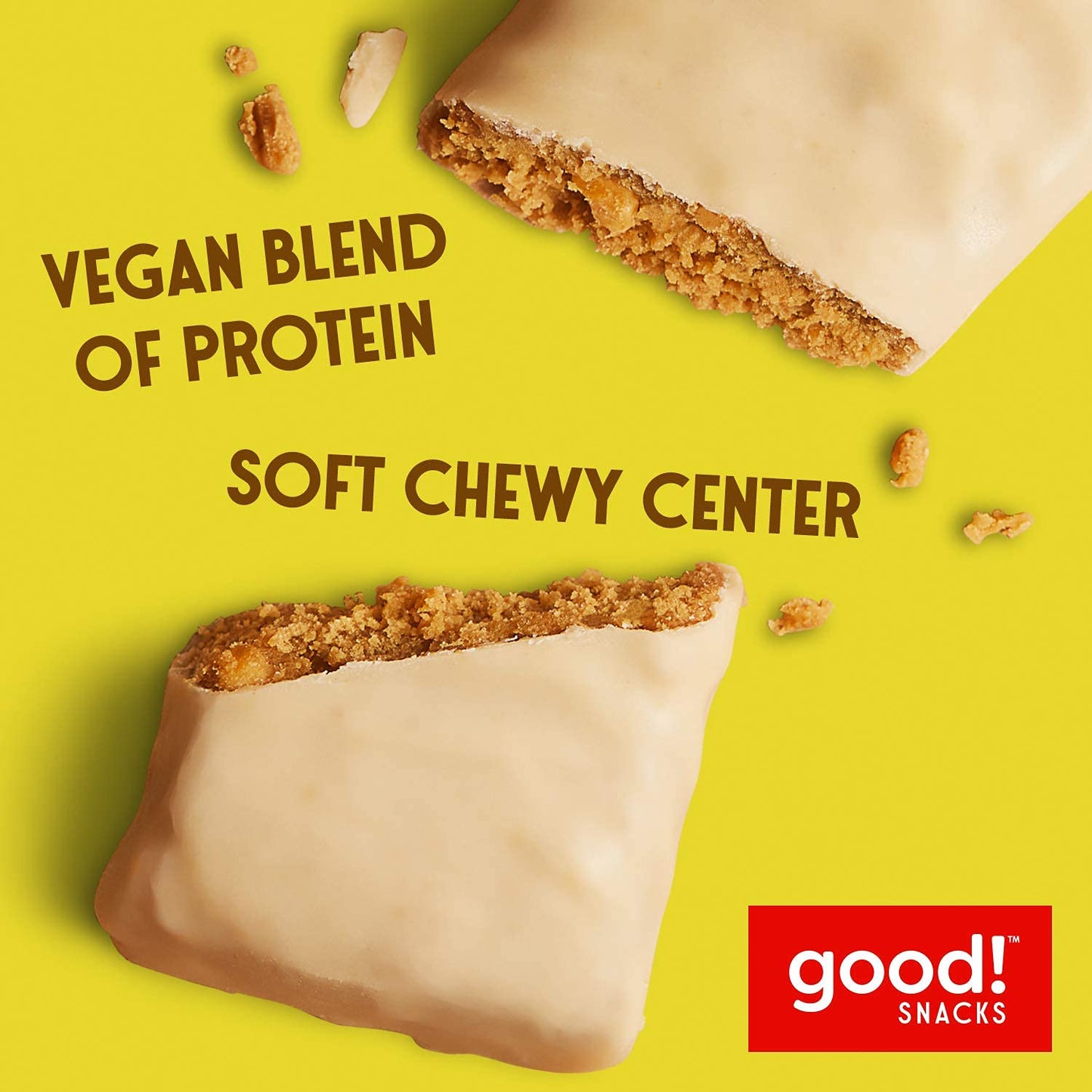 Good! Snacks Vegan Lemon Protein Bar | Gluten-Free, Plant Based, Low Sugar, Kosher, Soy Free, Non Gmo | 15G Protein (12 Bars)