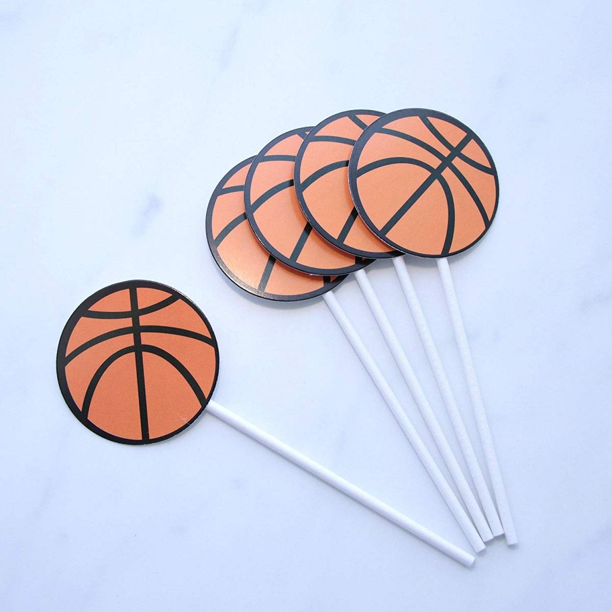 Janou Basketball Sports Cupcake Toppers Cake Picks Decoration Birthday Baby Shower Wedding Party Suppliers Pack 20Pcs