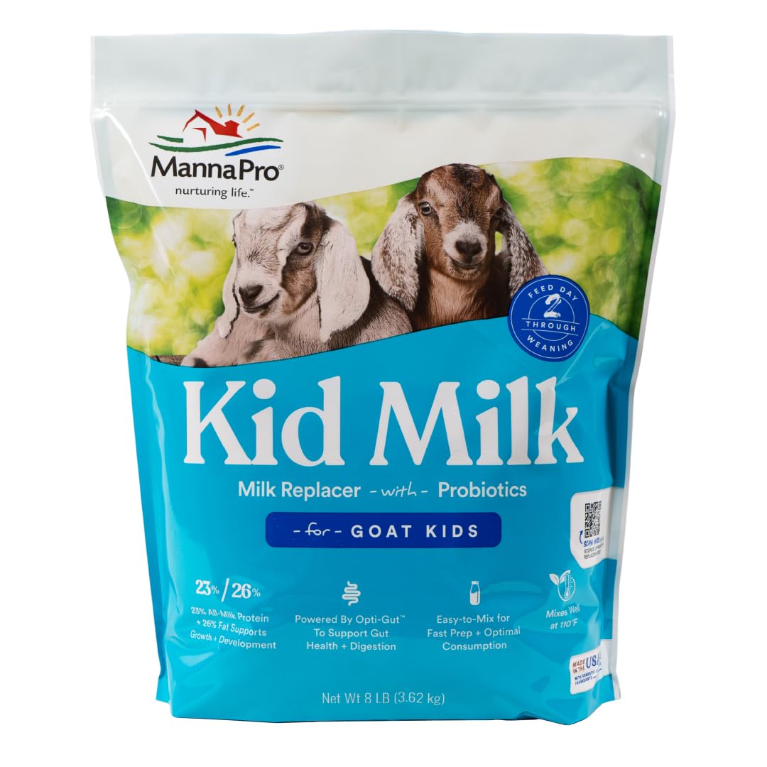Manna Pro Goat Kid Milk Replacer - High In Protein To Support Growth - Powered By Opti-Gut To Support Gut Health & Digestion - E