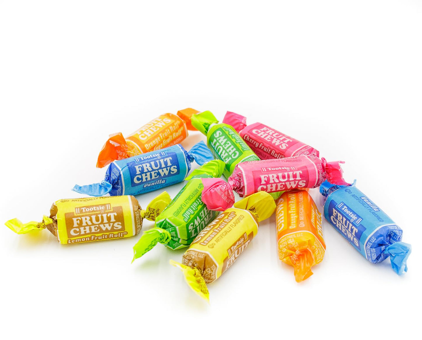 Tootsie Roll Fruit Chews Candy 1 Lb - Bulk Candies Bag, Soft Fruity Candy, 5 Assorted Flavors, Gluten & Peanut Free, Individuall
