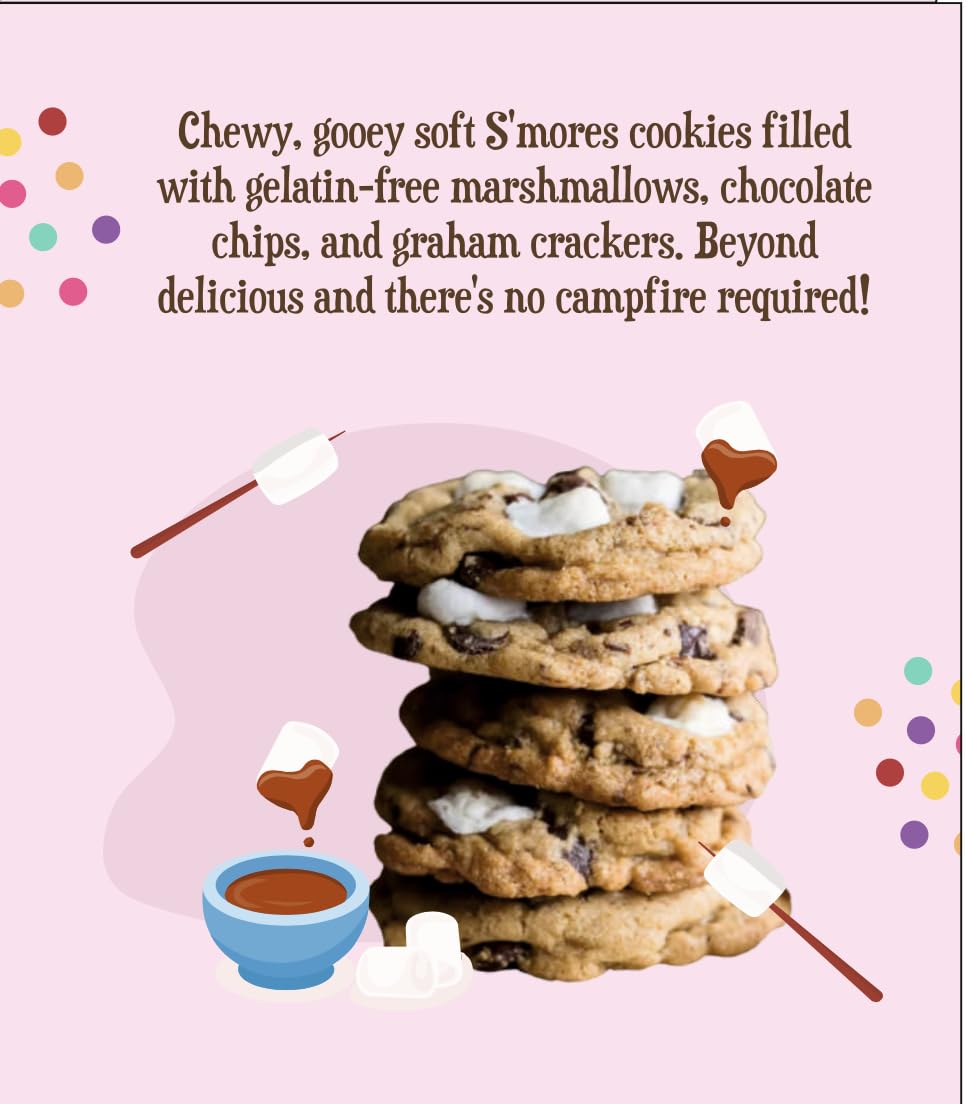 S’Mores Chocolate Chip Cookies- Chunky Soft-Baked Gourmet Cookies With Marshmallow & Chocolate, Egg-Free & Vegetarian, Holiday Dessert & Gift  , 9 Oz