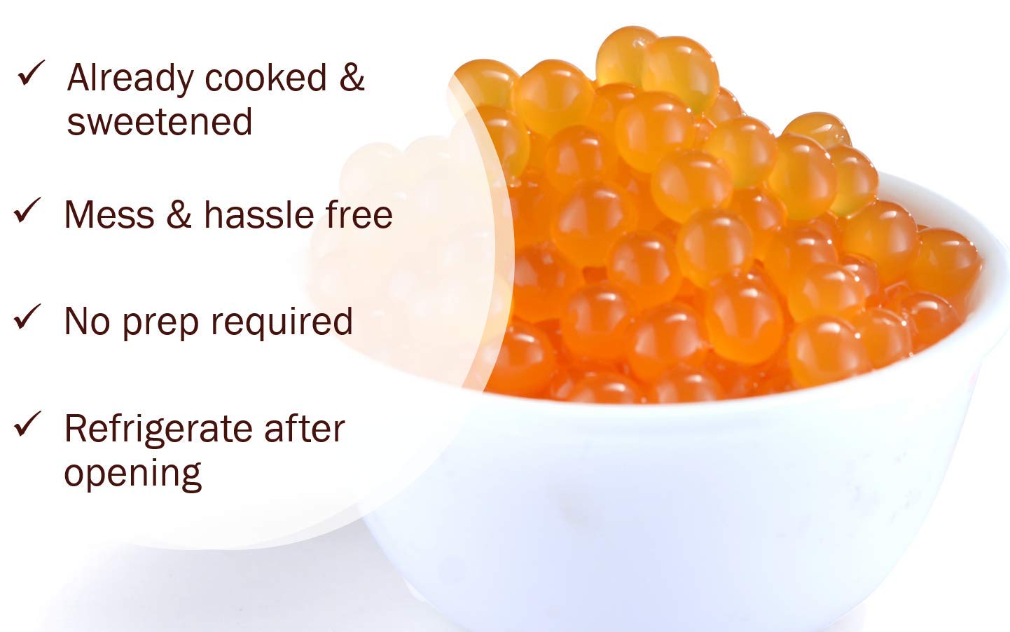 Passion Fruit Boba Pearls, Passion Popping Boba Bursting Boba, Passion Bubble Tapioca Pearls For Bubble Tea and No Artificial Co
