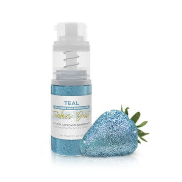 Tinker Dust - Teal (4G 1X Mini Pump) Edible Glitter For Desserts, Beverages, Cupcakes, Cake Pops And Cookies By Bakell