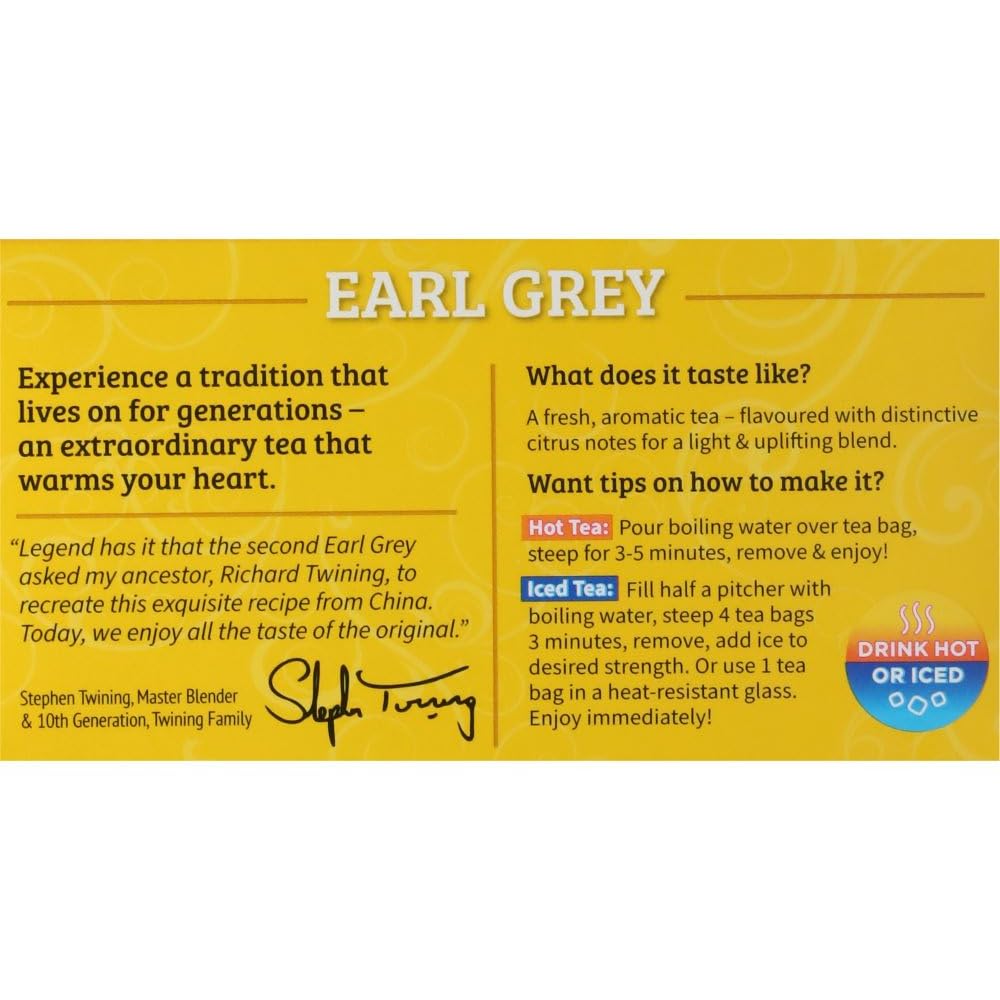 Twinings Earl Grey Tea, Tea Bags, 20 Ct