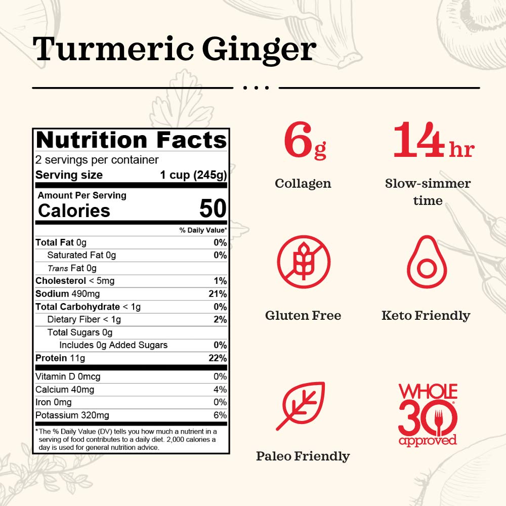 Kettle & Fire Bone Broth, Chicken Turmeric Ginger, 16.9 Fl Oz, Model BS2-TGNGR