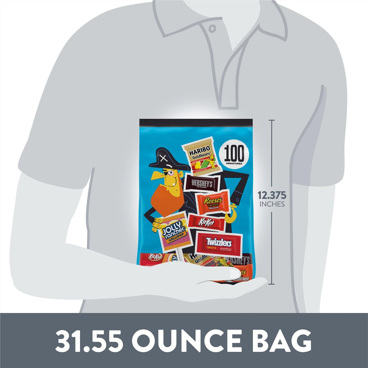 HERSHEYS Miniatures Assorted Flavored  Halloween Candy Bulk Bag  31.55 oz (100 Pieces)
