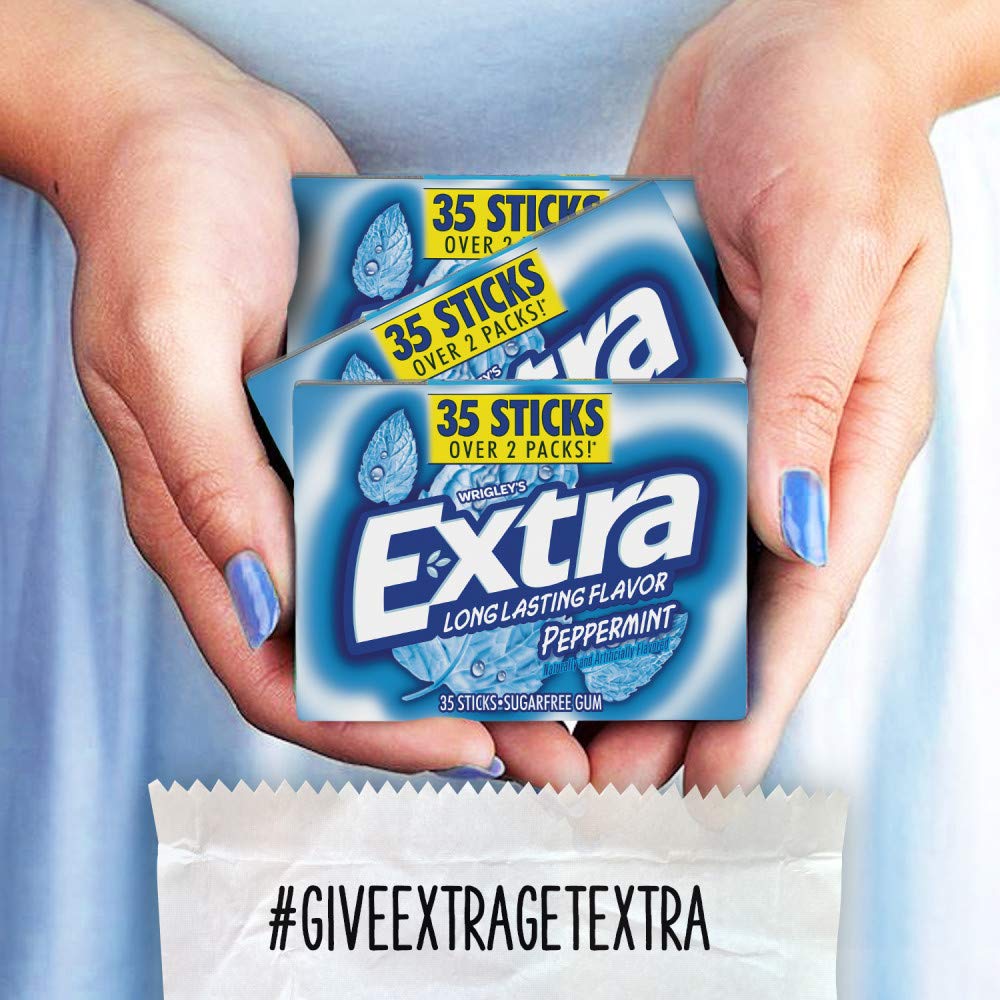 Wrigleys Extra Peppermint Chewing Gum Sugar Free Stick Rp 35 Ct