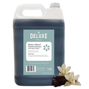 Deluxe Vanilla Vanilla Bean Paste Bulk 128 Oz, Bakers Blend Vanilla Extract With Vanilla Bean Paste Made With Real Vanilla Beans