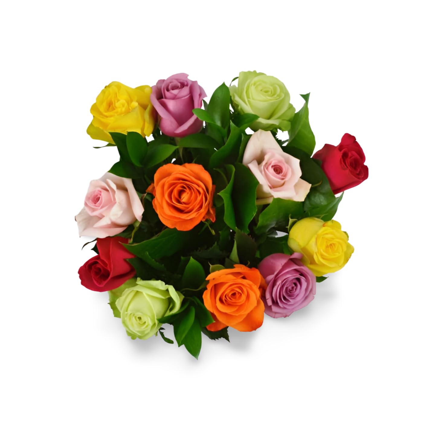 Kabloom Flowers - Mother'S Day Collection - Premium 12 Assorted Roses With Greens Without Vase - Gift For Birthday, Anniversary,