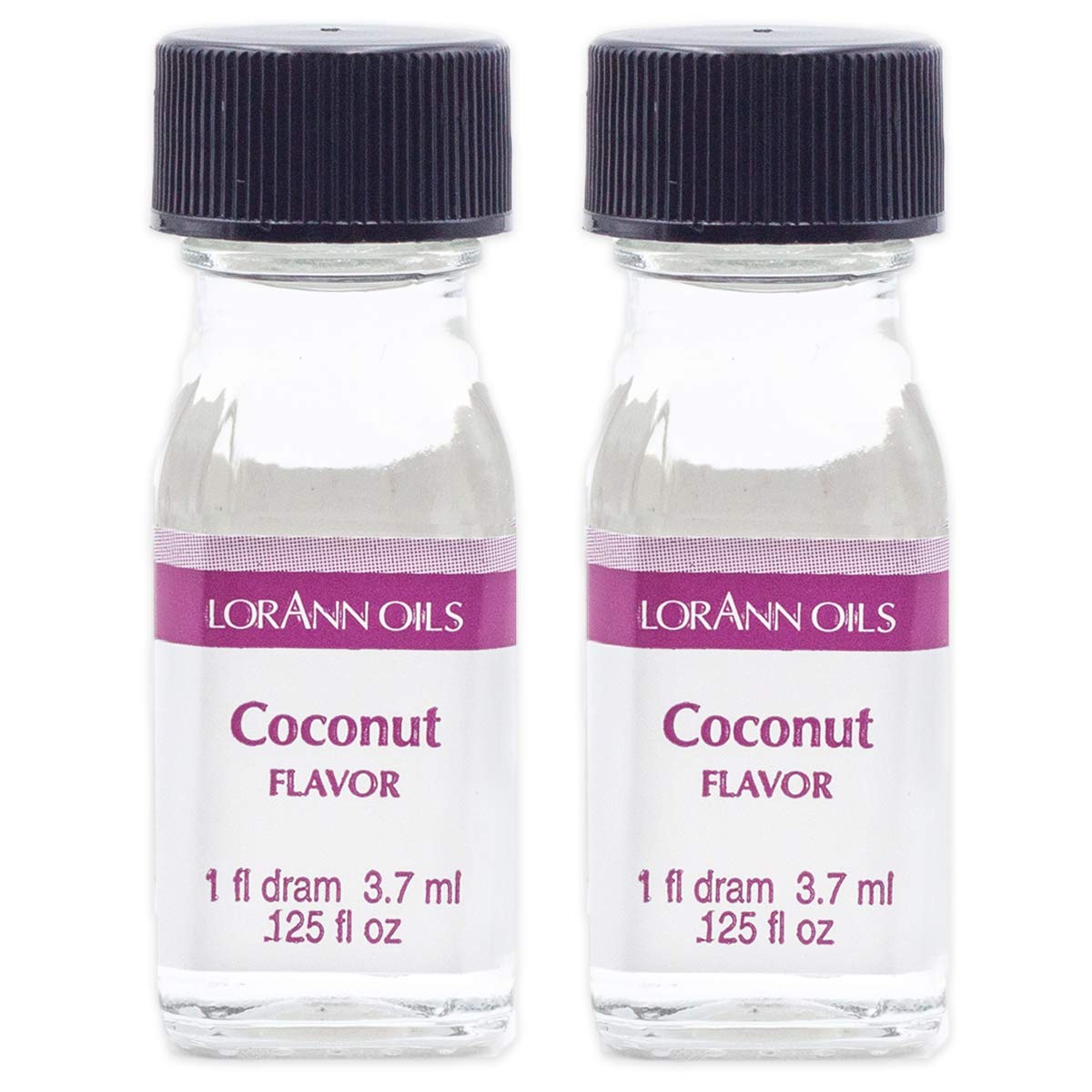 LorAnn Coconut Flavoring, Clear, 1 Dram Bottle (Pack of 2) - 0.12 Fl Oz