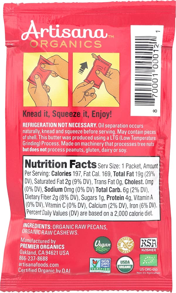 Artisana Pecan Raw Squeeze Pack, 1.06 Oz