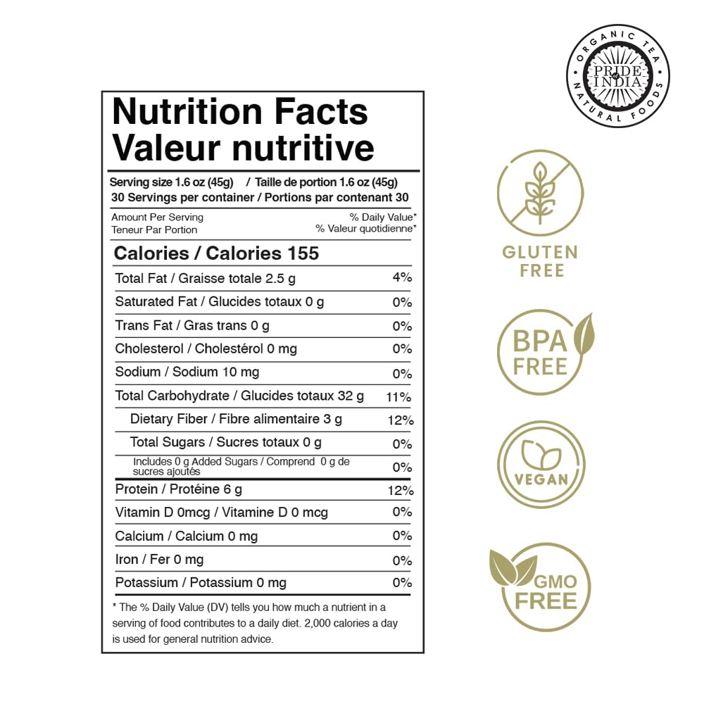 Pride Of India - Organic Royal Red Bolivian Quinoa - Protein Rich Whole Grain Jar, 3.3 Pound (1.5 Kilo) Jar (2.2 Pound + 50% Ext