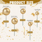 66 Pcs Gold Cake Balls For Decorating - 4 Size Round Ball Cake Topper, Foam Decorations, Balloon Cupcake Toppers For Wedding Bir