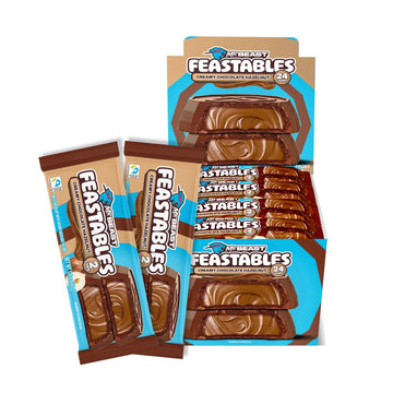Feastables MrBeast Hazelnut Cups  Milk Chocolate & Creamy Hazelnut Filling  Cups for mature-themeds & Kids  Chocolate Candy for Snacks  Gifts  or Dessert  Made With Fairtrade Cocoa  2 Pack  24 Count