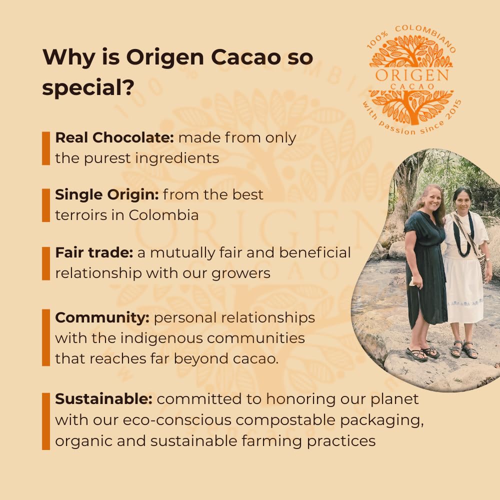 Origen Cacao 100% Pure Ceremonial Cacao - Granulated, Sugar Free, 16 Oz - Ancient Indigenous Drink from the Arhuaco Tribe