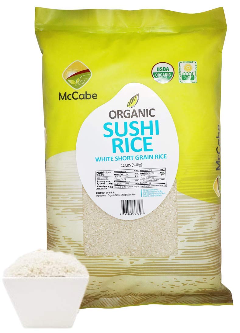 Mccabe Organic Sushi Rice 12-Pound, Usda Certified Organic, Ccof Certified(California Certified Organic Farmers), Product Of Usa