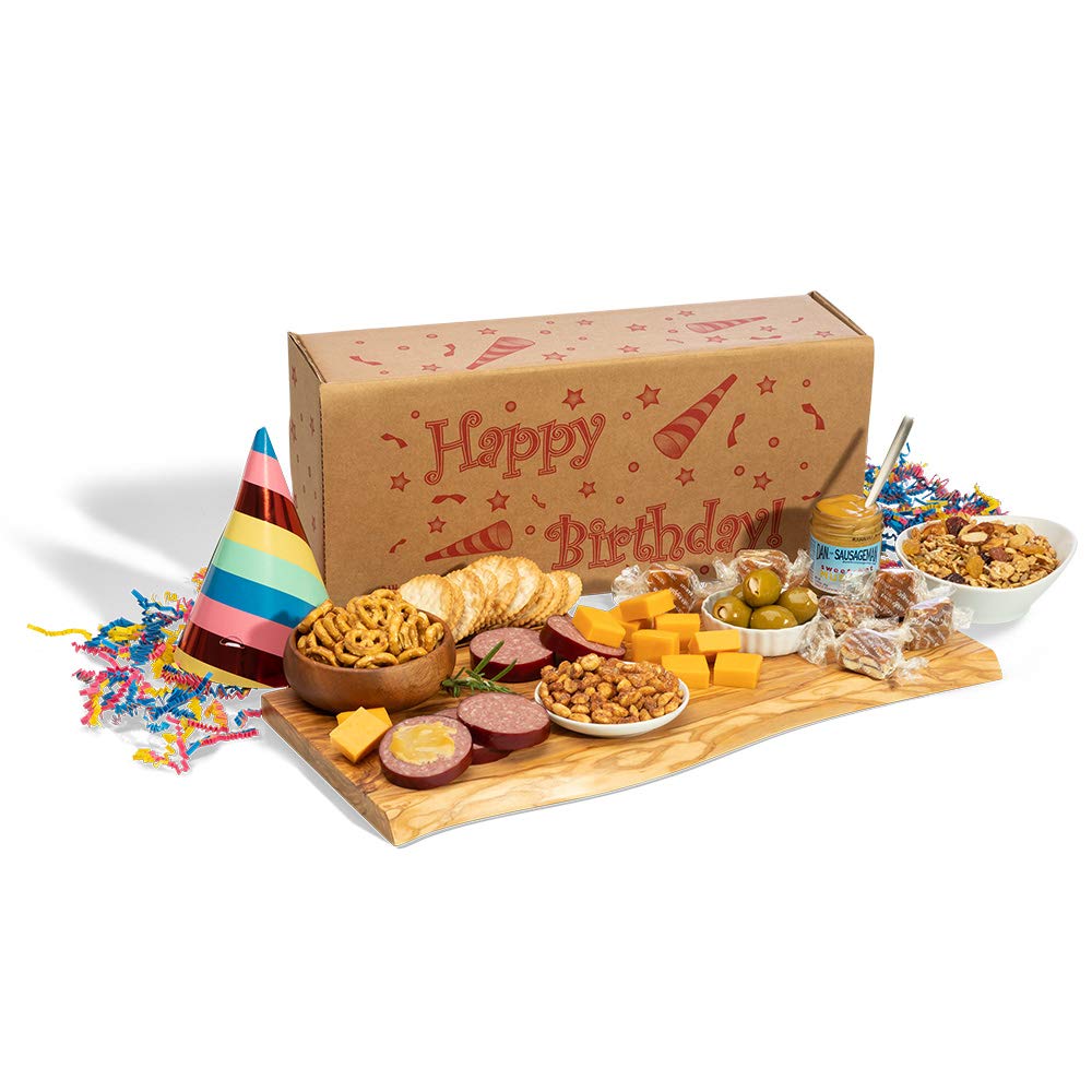 Dan The Sausageman'S Happy Birthday Box For Him Or Her Includes Beef Summer Sausage, Wisconsin Cheese, And Sweet Hot Mustard