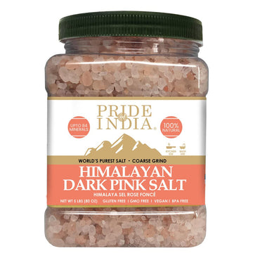 Pride Of India Himalayan Rock Salt - Pure Pink Salt Coarse Grind - 80 Ounce Jar