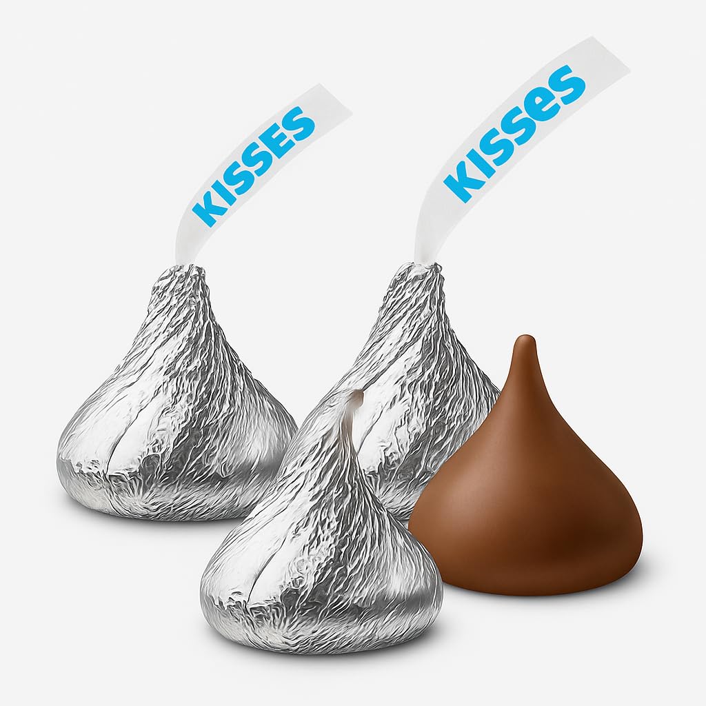 Silver Foil Wrapped Milk Chocolate Candy Drops – 2 Lb Bulk Bag (Approx. 200 Pieces), Individually Wrapped Chocolates For Weddings, Party Favors, Candy Buffet, Holidays & Events - 2 Pound Gift Bag