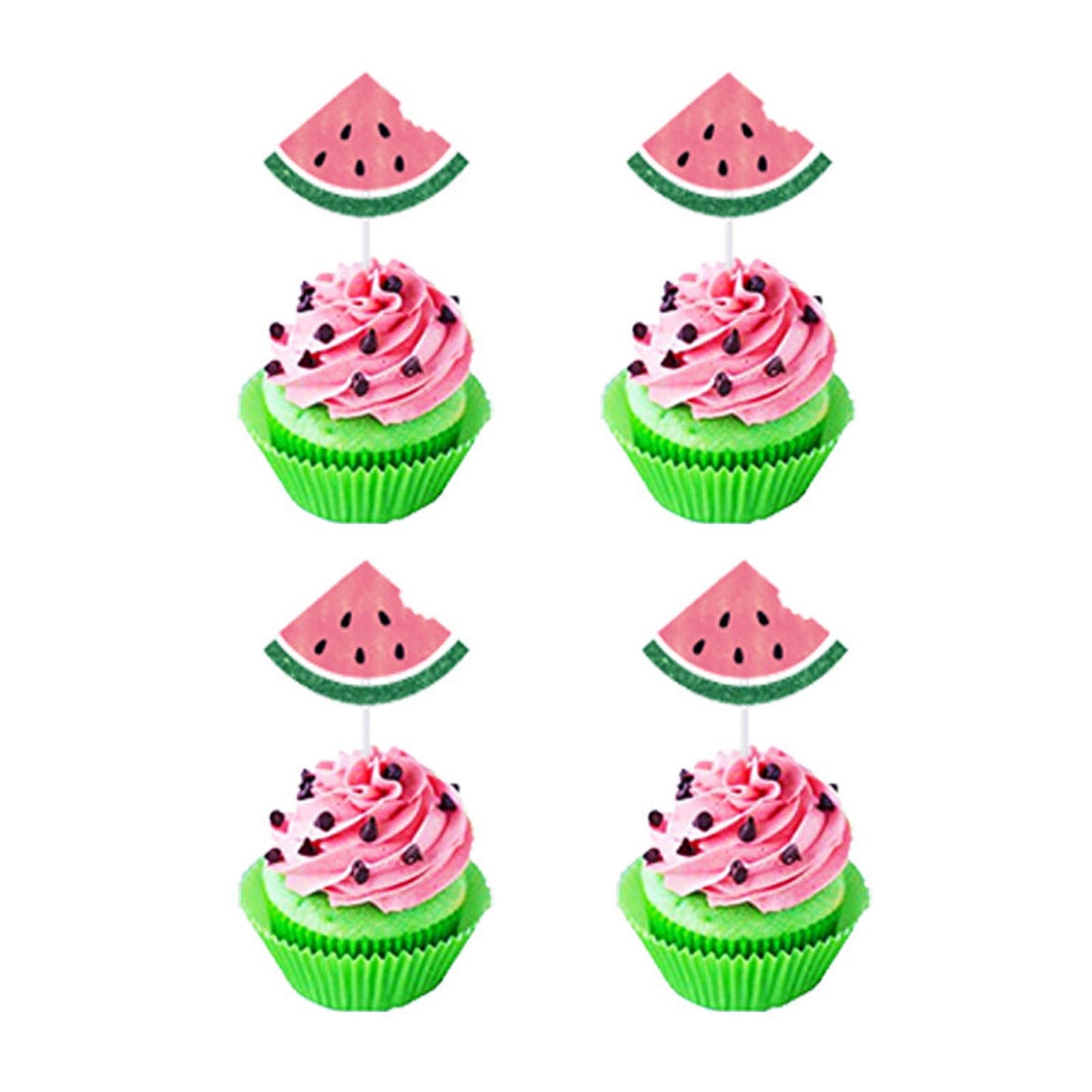 Czolden Watermelon Cake Toppers Kits One In A Melon Cupcake Topper Baby Shower 1St Birthday Party Supplies Paper Cake Decoration