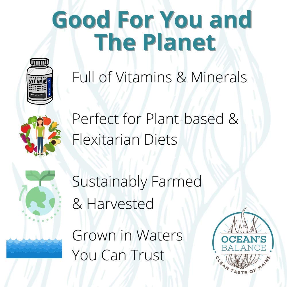 Ocean s Balance Organic Dulse Flakes - Atlantic Dulse Organic Flakes for Keto, Paleo Diet, Vegetarian & Vegan Diets - Dried Veg