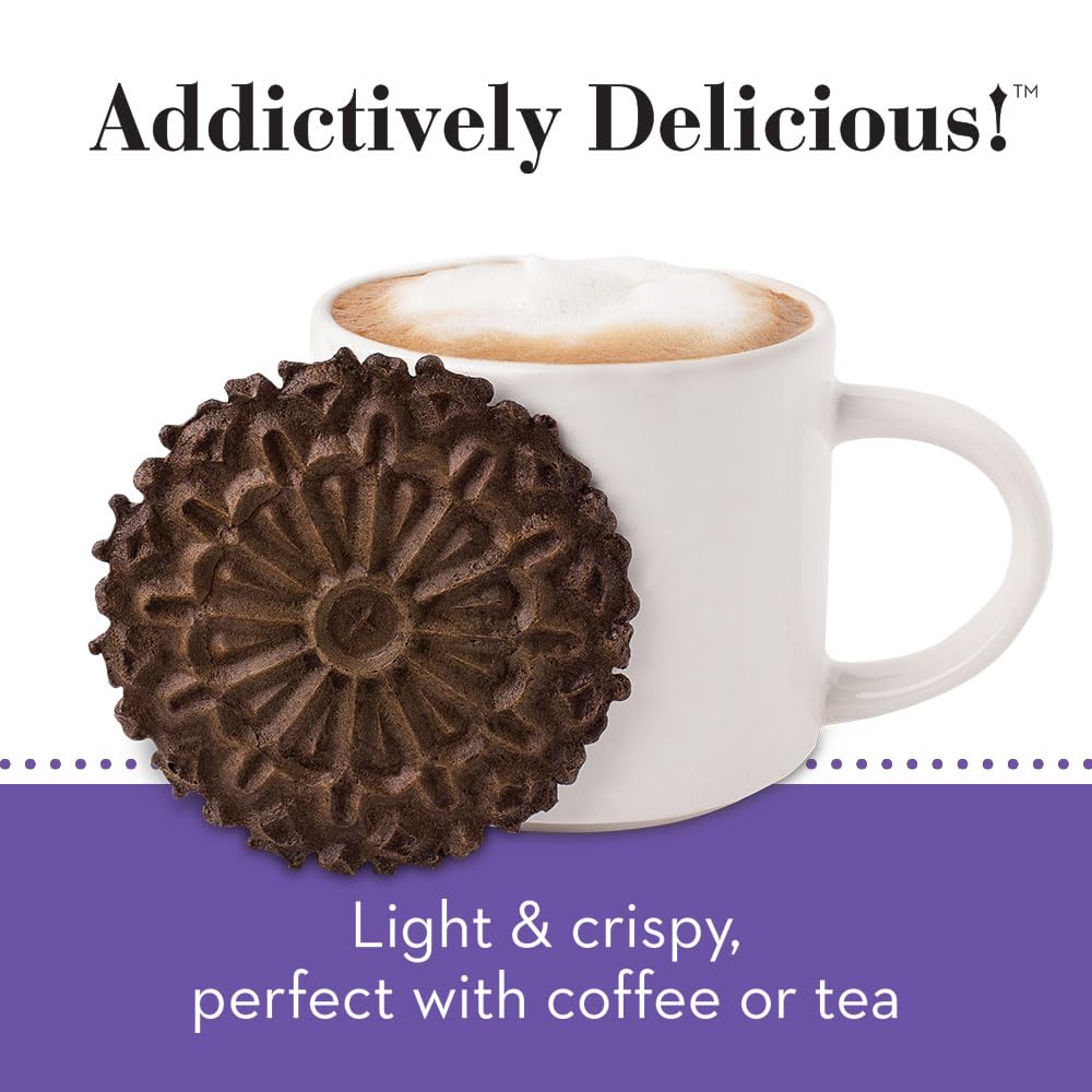 Reko Pizzelle Authentic Italian Style Waffle Cookie, Chocolate, 7 Ounce (Pack Of 12)