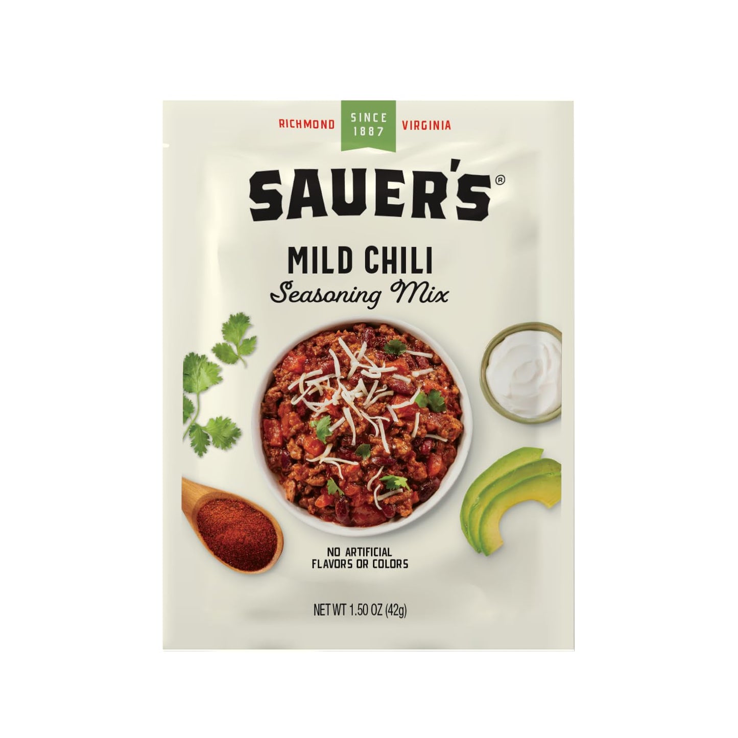 Sauers Chili Seasoning Mild, 1.50 Ounce, Ideal for Flavoring Dishes