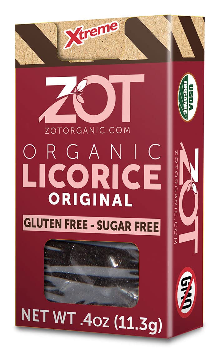 ZOT Organic Licorice, Original, 0.4 oz (Pack of 6), Dark Brown/Black, Model KKPPOA25607